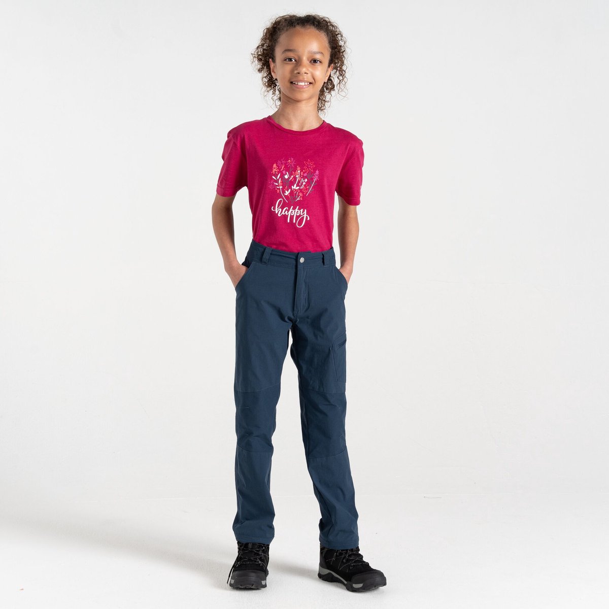 Broek Wandelen Kinderen Waterbestendig Lichtgewicht Sneldrogend Denim
