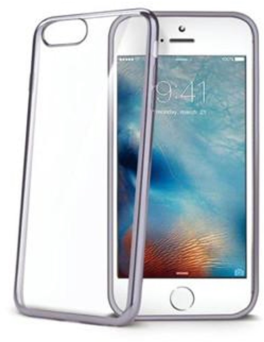 Celly Laser cover hoesje - donker zilver - voor iPhone 7 plus en iPhone 8 Plus (5,5" versies)