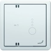 Zehnder CO2 sensor inbouw met afdekraam, wit. Met "CO2" symbool en bedieningsindicator.