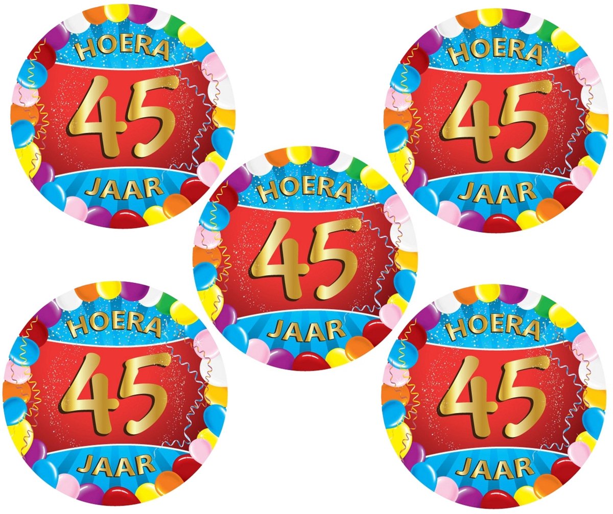 Bierviltjes 45 jaar - 50x stuks - multicolor - verjaardag/feest - feestartikelen