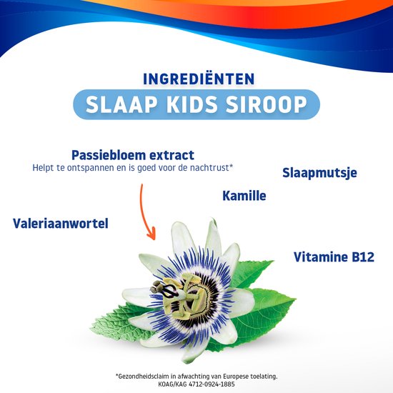 Valdispert Slaap Kids siroop - Passiebloem ontspant en is goed voor de nachtrust* - Geen gewenning** - Met sinaasappelsmaak - Kids vanaf 3 jaar - 150 ml