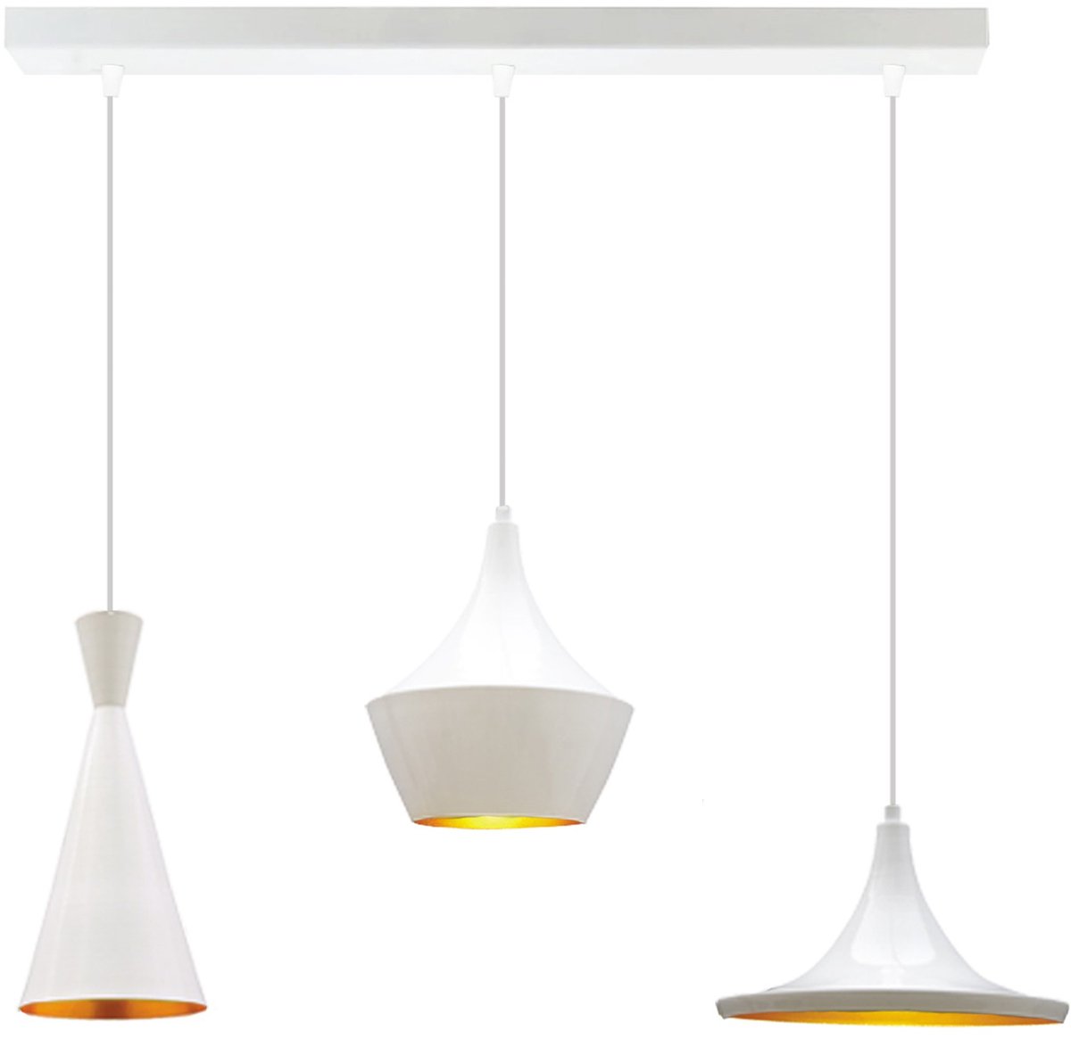 Bamyum Hanglamp 3 Vlammetaal E27 Wit Modern Lamp