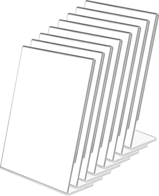 Set de 8 porte-cartes de menu et porte-photos transparents Inovra ® A6 pour l'hôtellerie et le bureau