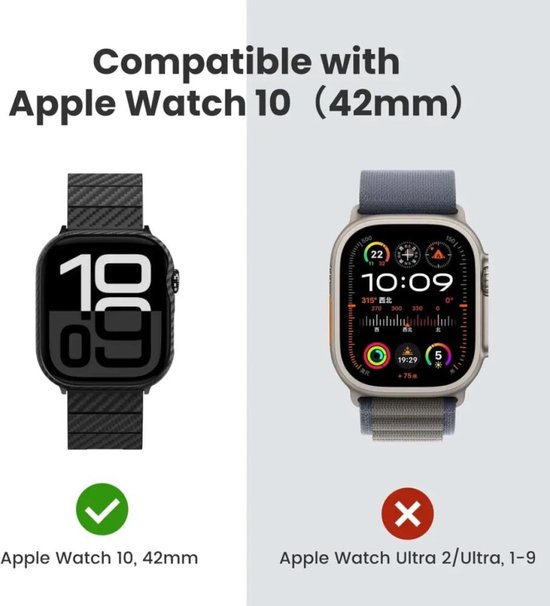 Étui PITAKA Air pour Apple Watch 10 42 mm - Ultra fin - Fibres d'aramide 600D - Moonrise