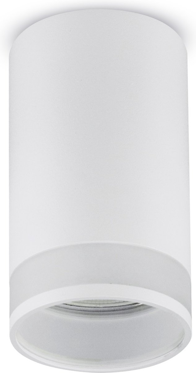 Maclean - Opbouwarmatuur/buis - spot - rond - aluminium - Met LED lamp GU10 - 4000K - 55x105mm - Wit - MCE361 W