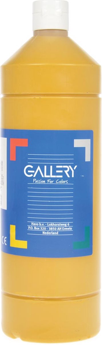 Gallery plakkaatverf, flacon van 1 l, oker 6 stuks