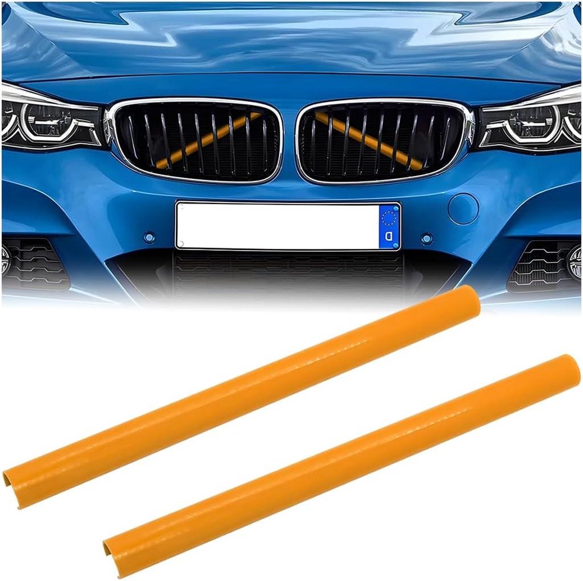 Frontroosterinzetstukken - Decoratieve radiatorgrills - Sportieve stijl - Afdekframe - Accessoires - F20 F21 F30 F31 - Geel .