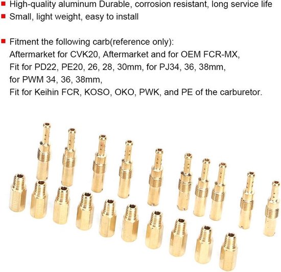 CARBURATEUR DE CONSTRUCTION haut de gamme jets principaux pour PWK OKO CARBURATEUR DE CONSTRUCTION haut de gamme jets principaux pour PWK OKO