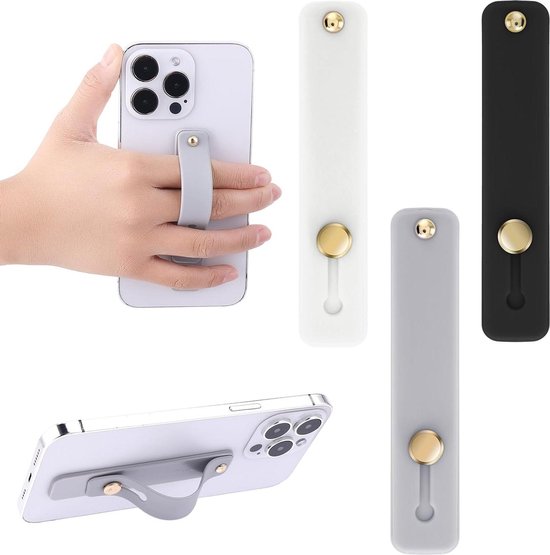 QUARKZMAN 4 stuks telefoon lus vingerhouder siliconen telefoonriem