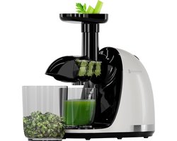 KitchenBrothers Slowjuicer - Presse-agrumes - Presse-légumes et fruits - 700 ml - Avec réservoir à pulpe - Machine à jus - Blanc nacré