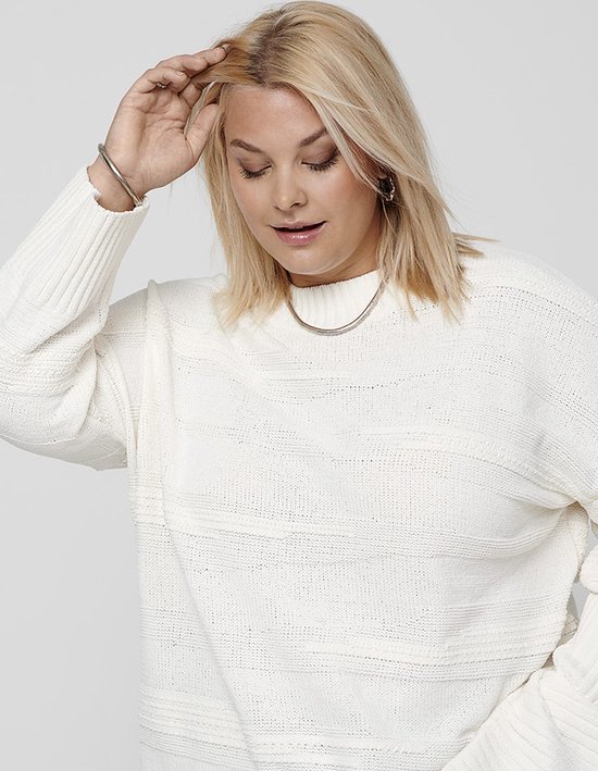 ONLY CARMAKOMA - CARIMA LS LOOSE STRUCTURE O-NECK KNT - Dames - Gebreide truien