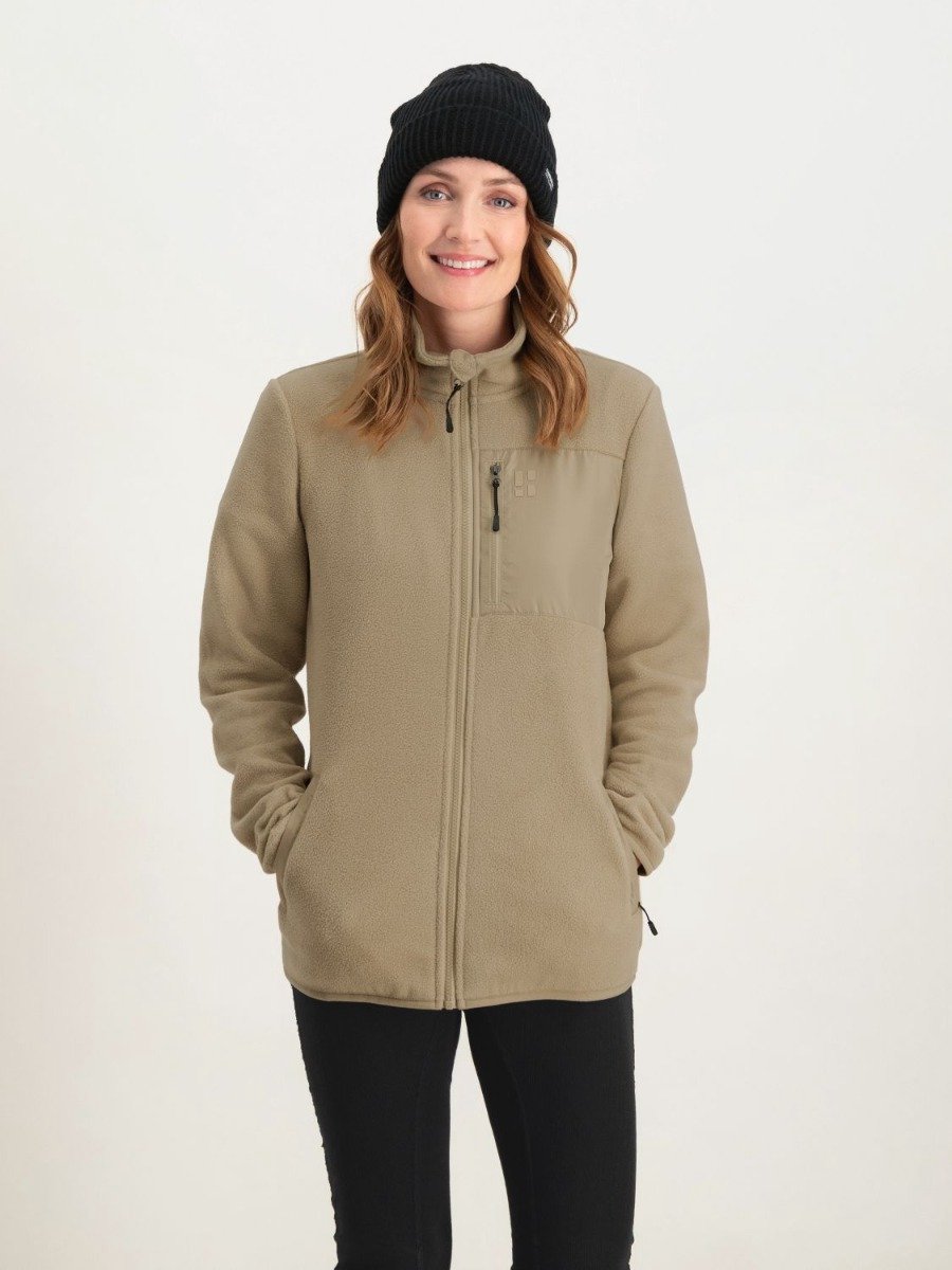 Poederbaas Four Seasons Fleece Vest Dames Zand Geel