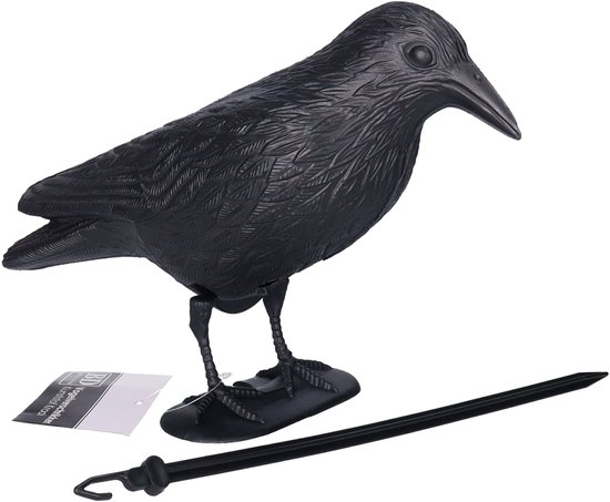 Bellatio design Raaf/kraai Horror decoratie - zwart - 35 cm - Halloween versiering dieren
