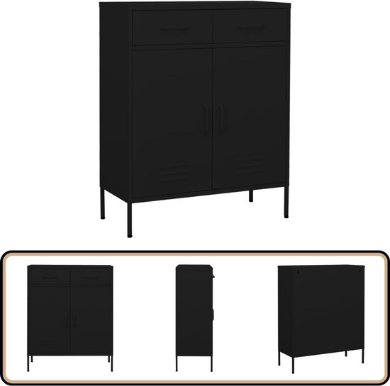 Gereedschapskast voor aan de wand 80x19x60 cm metaal zwart
