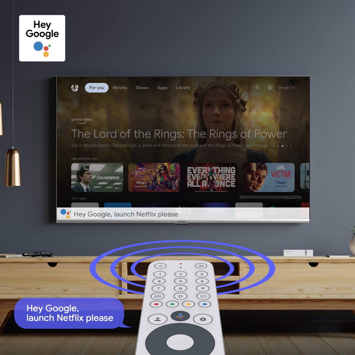 STRONG - Streaming Box Android TV 4K UHD - SRT41 - Clé HDMI Google TV