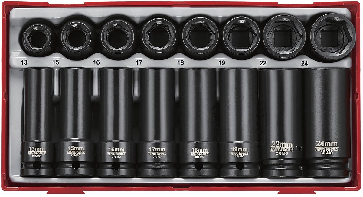 Slagdoppenset TT1 tray 1/2 13-24mm 20 delig Teng Tools TT9120DN