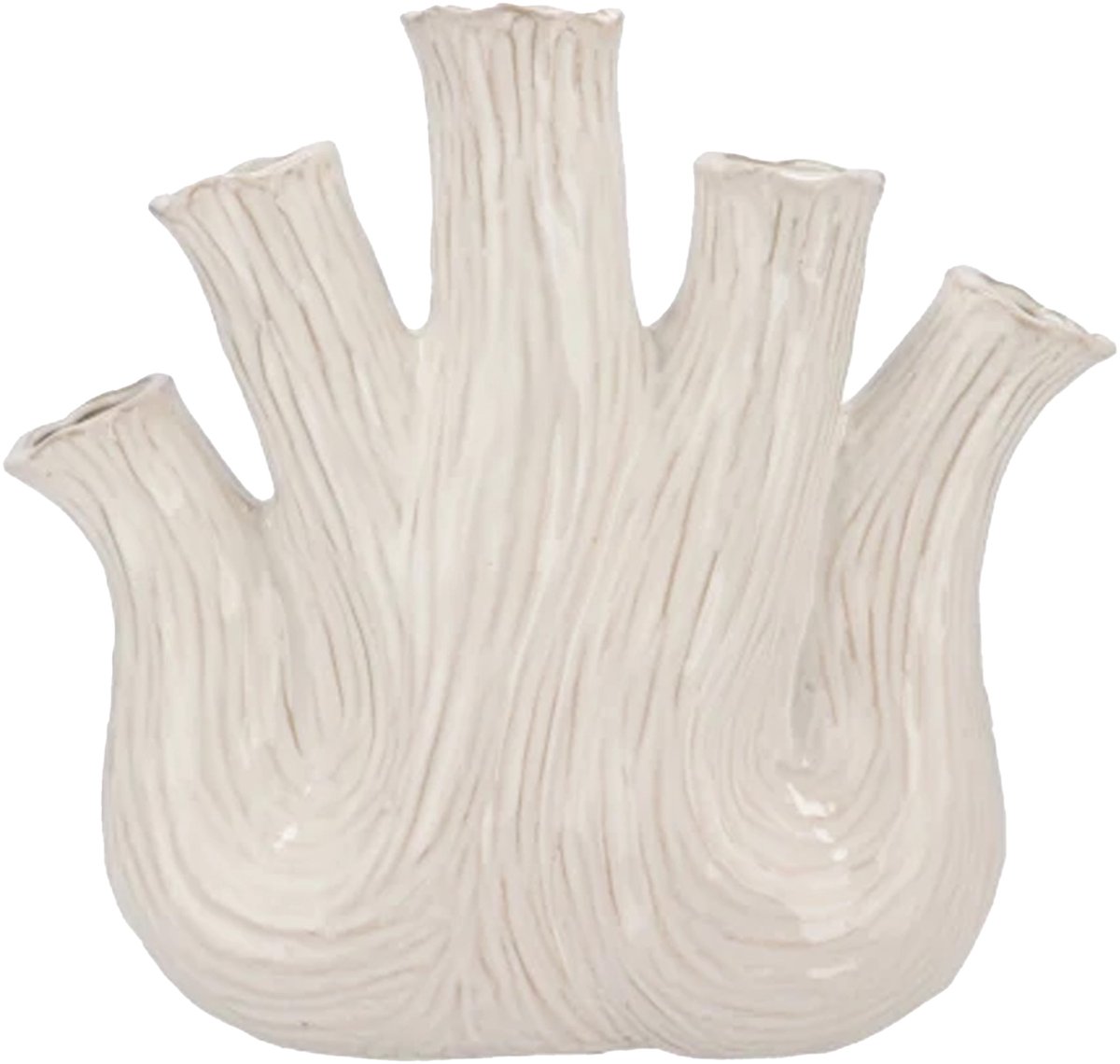 DK design Bloemenvaas Aglio Ovaal - vaas voor tulpen - wit - 36 x 17 cm - toetervaas