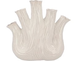 DK Design Bloemenvaas Aglio Ovaal - vaas voor tulpen - wit - 36 x 17 cm - toetervaas