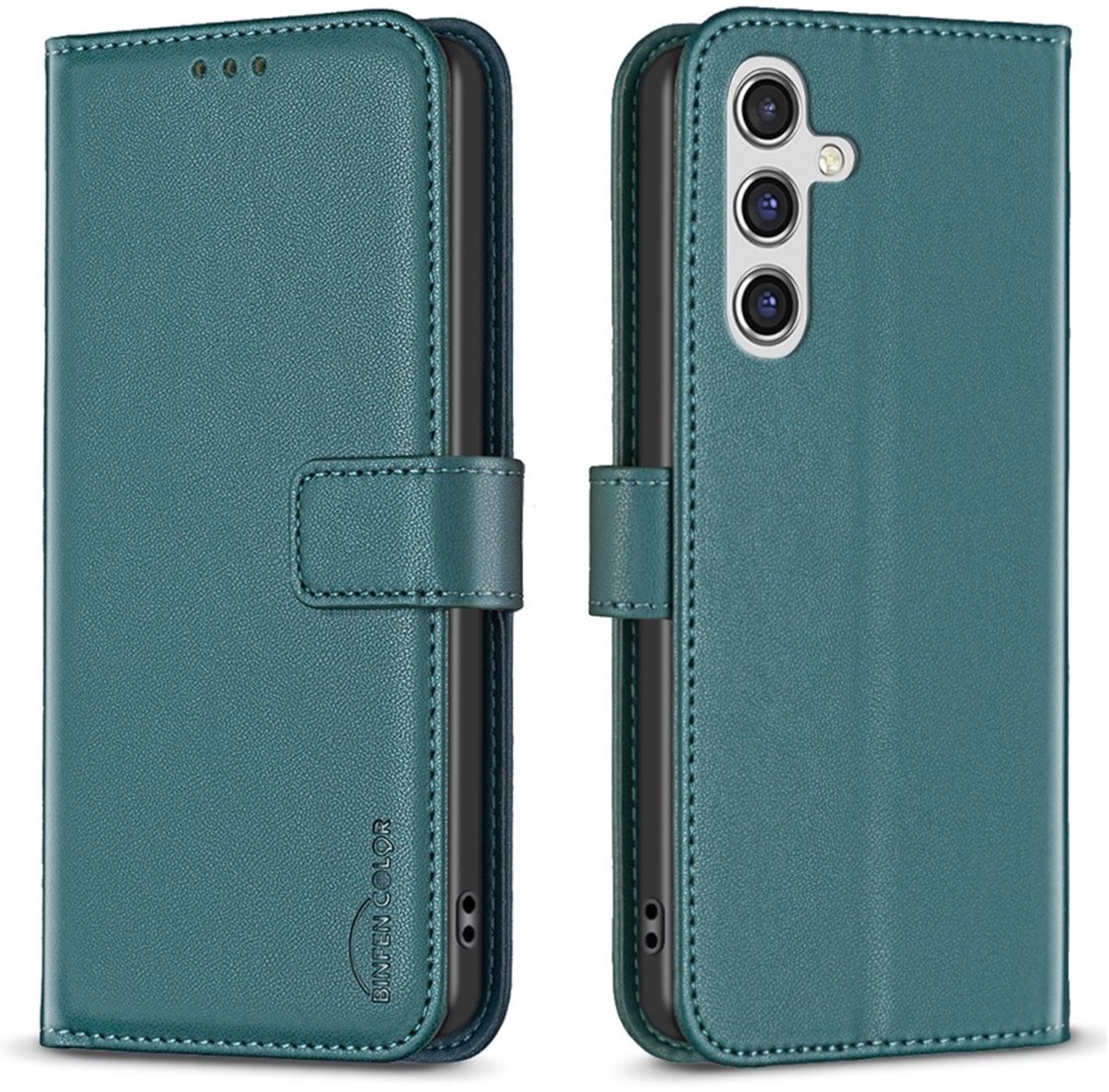 BINFEN Hoesje - Geschikt voor Samsung Galaxy A36 Hoesje - BINFEN Book Case - Groen