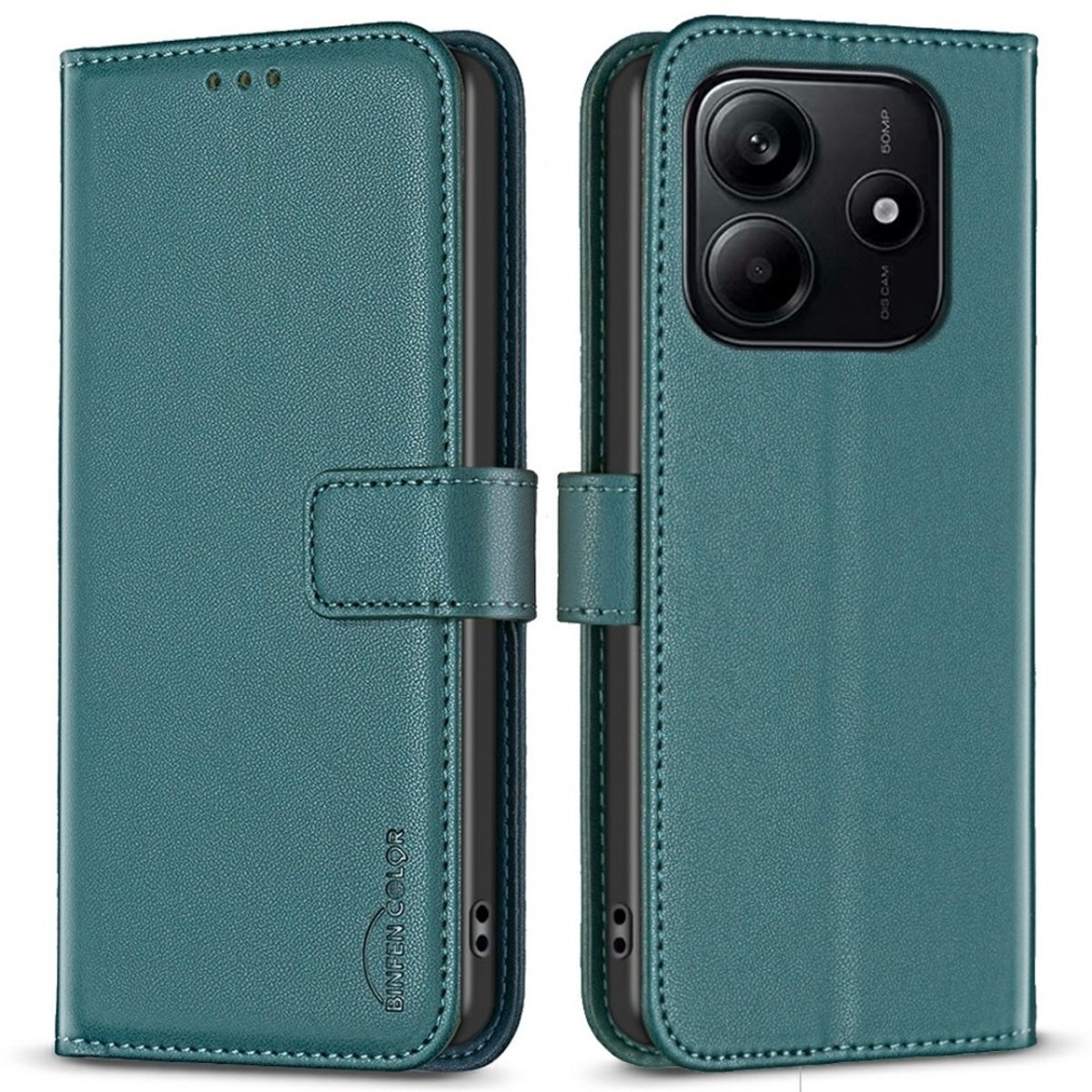 BINFEN Hoesje - Geschikt voor Xiaomi Redmi Note 14 4G Hoesje - BINFEN Book Case - Groen