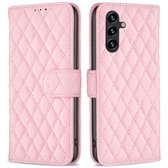 Étui BINFEN - Adapté à l'étui Samsung Galaxy A56 - Étui à rabat BINFEN Rhombus - Rose