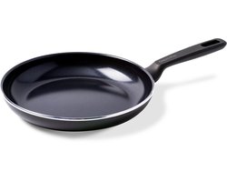 GreenPan Memphis Koekenpan 24cm - PFAS-vrije antikleeflaag – Koekenpan inductie - Keramische koekenpan – Ovenbestendig tot 160°C – Koudgrepen - Zonder deksel – Zwart