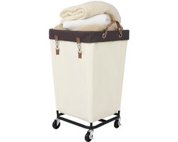 Unyqoos ® Veelzijdige Grote Wasmand met Wielen voor Eenvoudige Opslag en Organisatie
