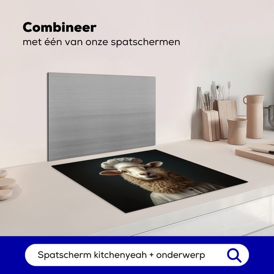 KitchenYeah® Protection plaque induction 57.6x51.6 cm - Mouton - Laine - Cuisine - Protege plaque de cuisson - Couvre plaque induction - Protecteur d'induction - Cuisine