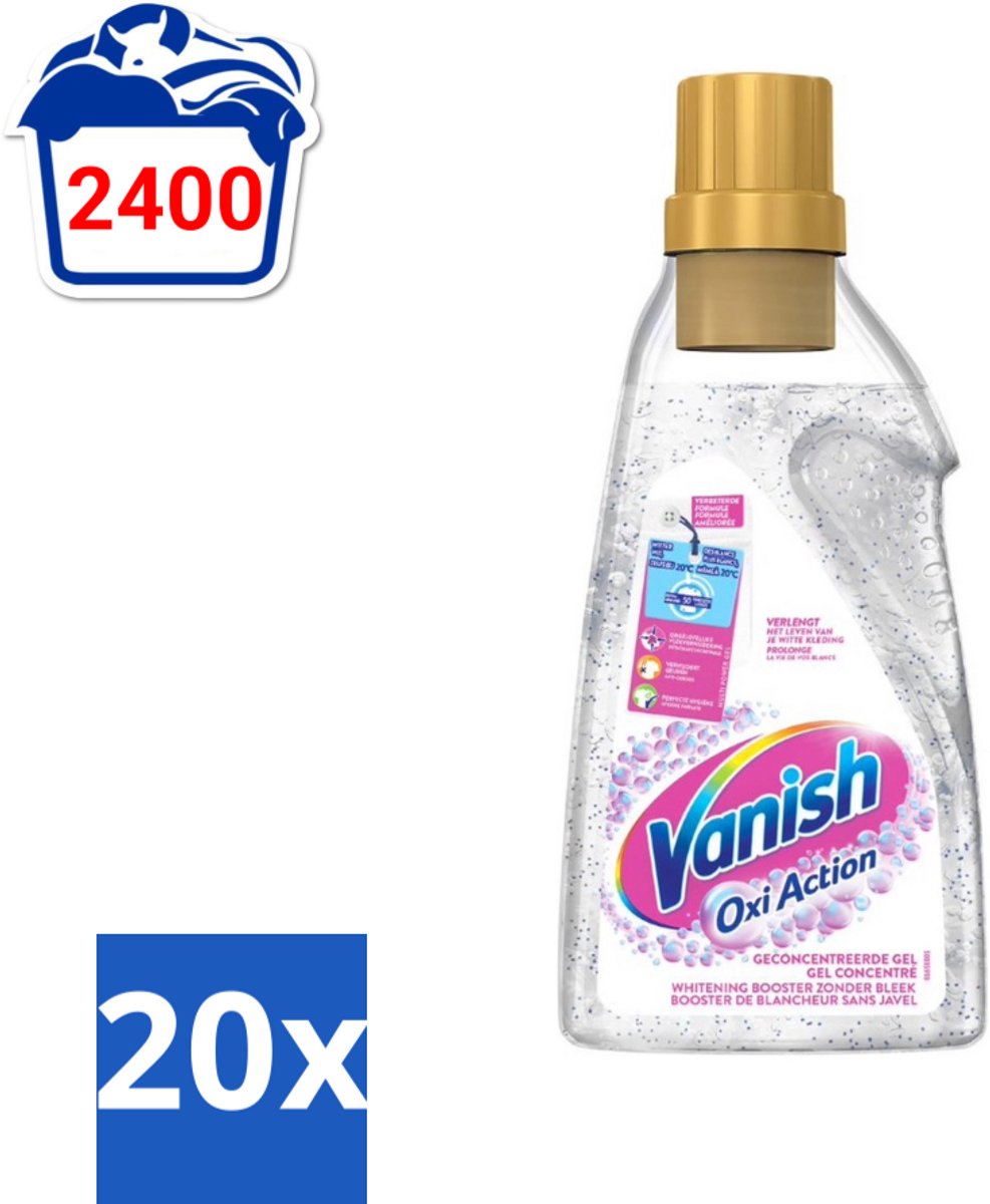 20 x Vanish Oxi Action - Vlekkenverwijderaar Gel - Witte Was - 1.5 L - Voordeelverpakking - 20 stuks