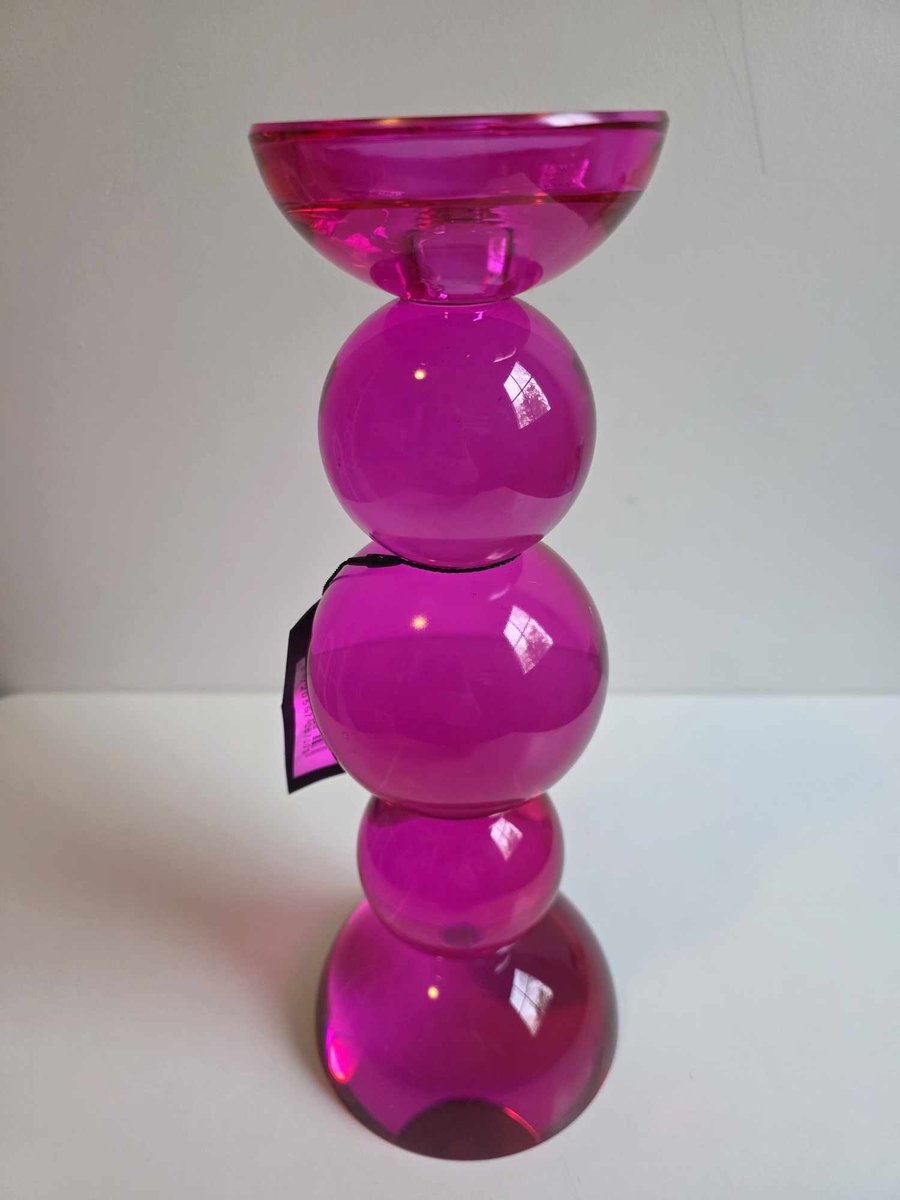 Colmore kaarshouder fuchsia kristalglas 12x12x30cm