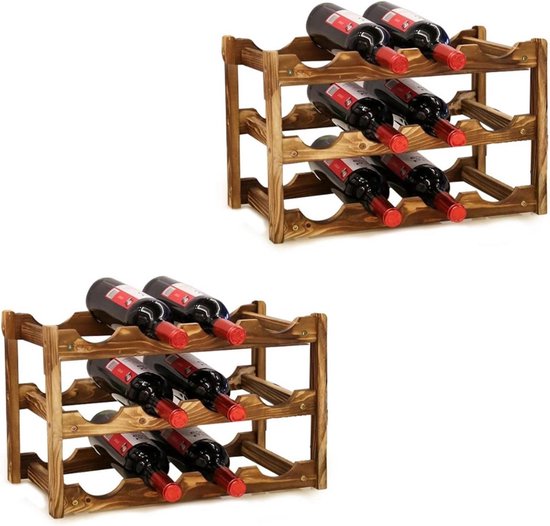 sogesfurniture 6-laags wijnrek, flessenrek voor 48 flessen, wijnhouder