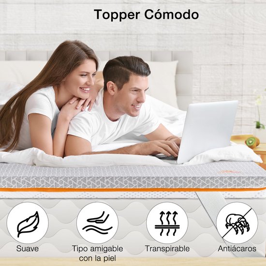 Lucid Coprimaterasso In Microfibra 7,5 Cm - Matrimoniale 135x190 Cm - Morbido Con Cinghie Elastiche E Cuciture A Scomparti