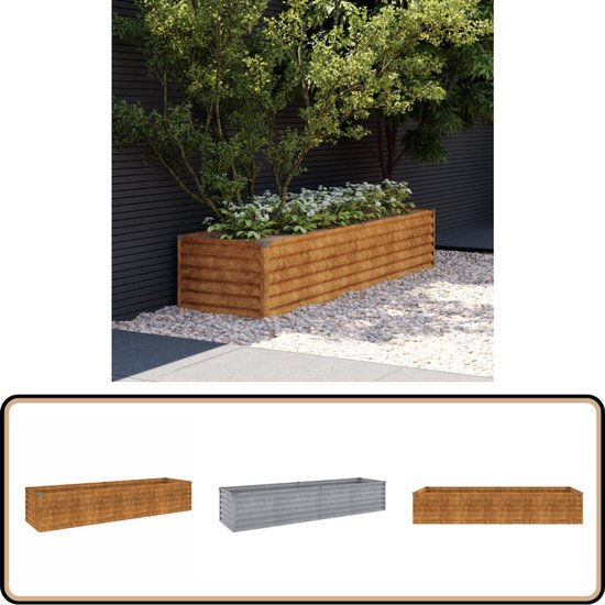 vidaXL Jardinière surélevée 194x50x36 cm Jardinière haute pression en acier Corten - Jardinières en acier Corten - Jardinières - Pot de plantes ornemental - Jardin de balcon