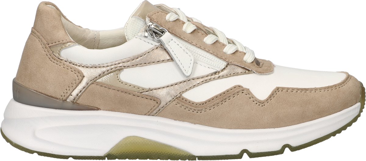 Gabor Rollingsoft dames sneaker - Beige wit - Maat 37,5
