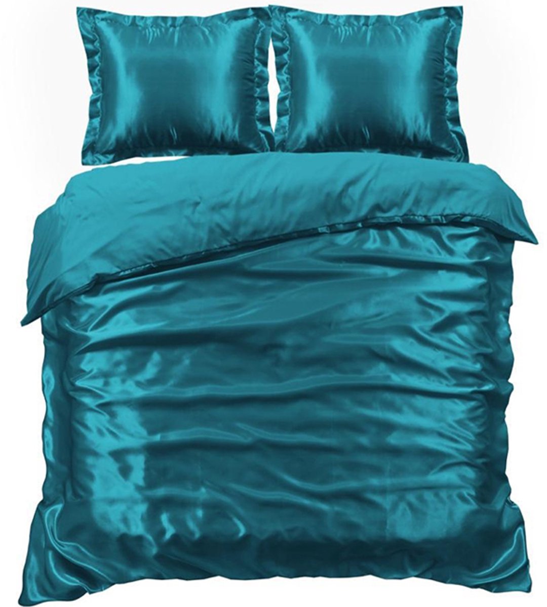 Glans Satijn Dekbedovertrek Beauty Silk Aqua-2-persoons (200 x 200/220 cm)