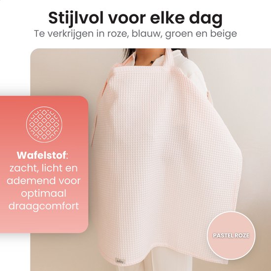 Amisly Borstvoedingsdoek - Luxe Voedingsdoek - Afschermdoek - OEKO-TEX - Wafel Materiaal - Roze - Kraamcadeau baby van Amisly — afbeelding 5