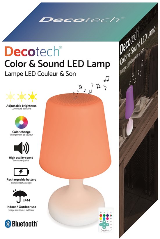 Bluetooth® Waterproof multicolour Speaker in shape of Table Lamp using LED tech incl. afstandsbediening — afbeelding 4