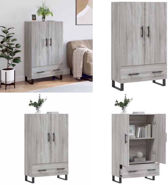 vidaXL Hoge kast 70x31x115 cm bewerkt hout betongrijs