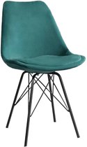 Bol.com Eetkamerstoel Viga turquoise velvet eetstoel aanbieding