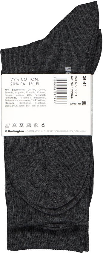 Burlington Everyday 2-Pack gedessineerd katoen multipack sokken dames grijs - maat 36-41