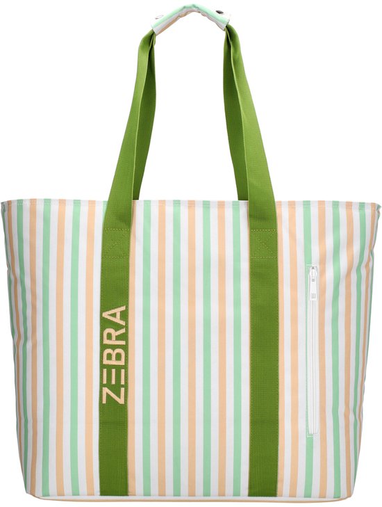 Zebra Trends Sally Strandtas - Koeltas - Koelvak - Vrolijke Prints - Praktisch - Vakken - Natgoedvak - Antidiefstalvak - Koeltas - Retro Stripes