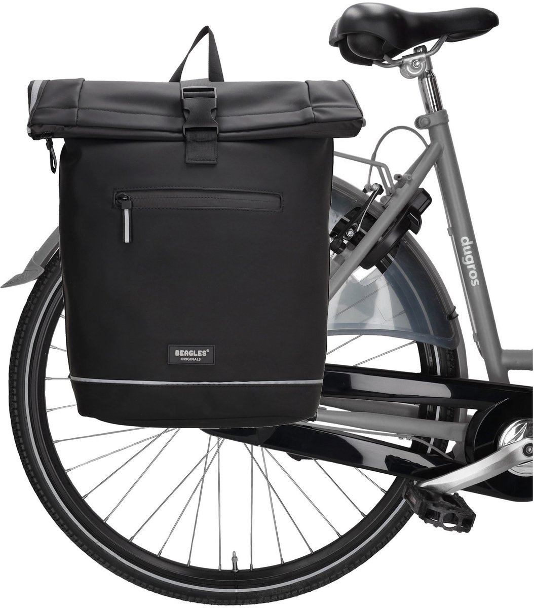 Beagles Originals Bicycle Fietstas Rugzak 15,6 inch Laptop Vak Waterdicht Weersbestendig - Zwart