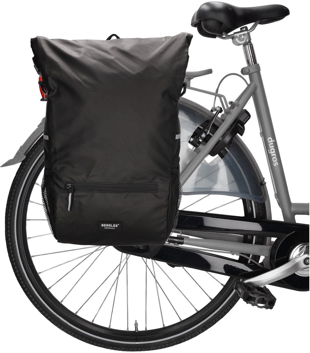 Beagles Originals Bicycle Fietstas Crossbody Schoudertas met Bevestiging voor de fiets - Zwart