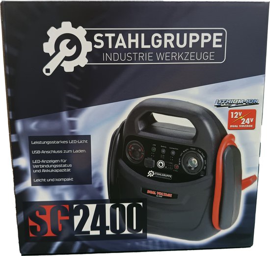 Stahlgruppe SG2400 Startbooster - 12V - 24V - Lithium accu - tot 4L diesel