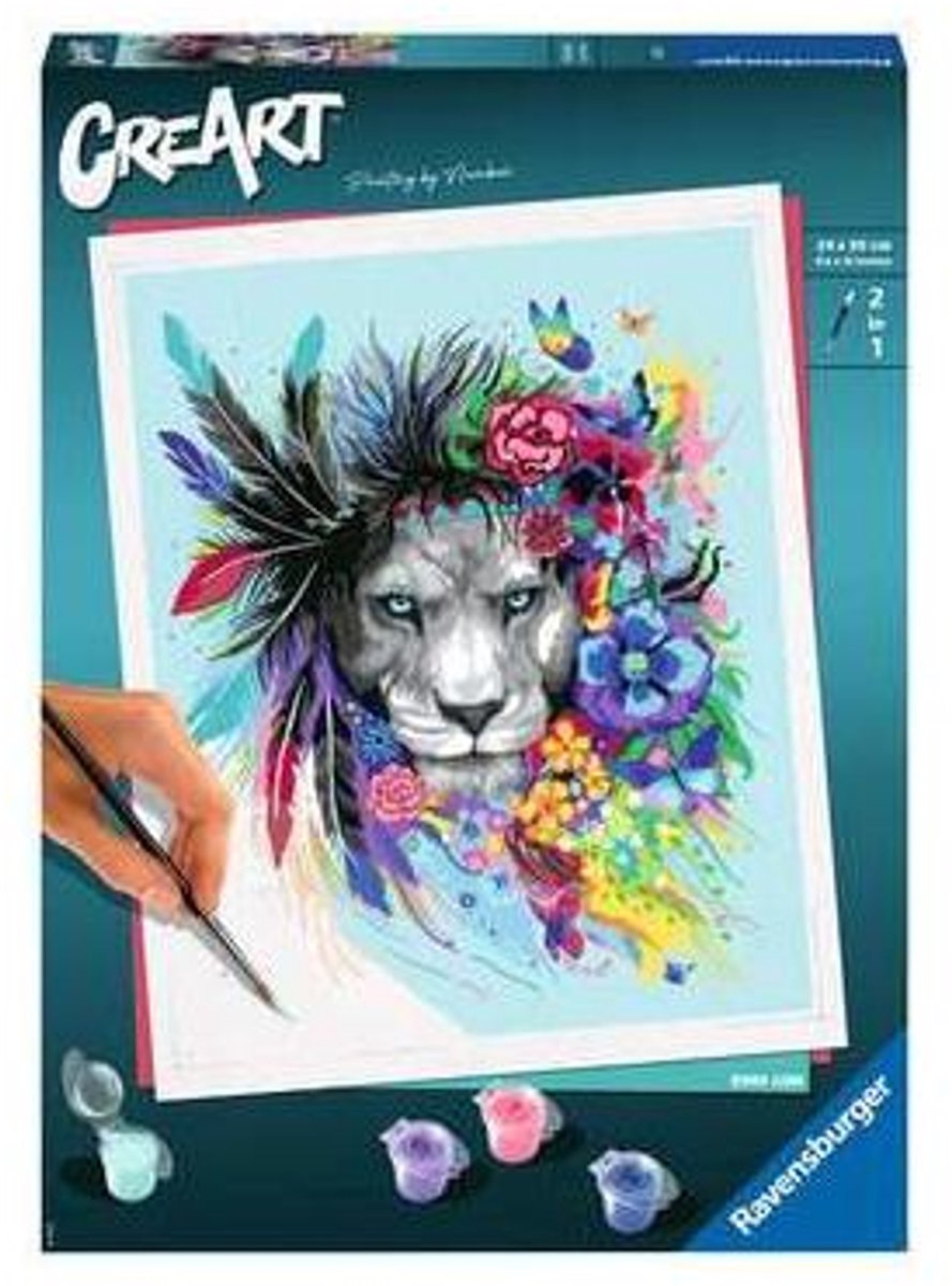 Ravensburger CreArt Boho Lion - Schilderen op nummer voor volwassenen - Hobbypakket — afbeelding 2