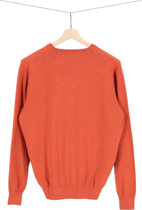 Pull homme Redmond en coton - Col V- Orange