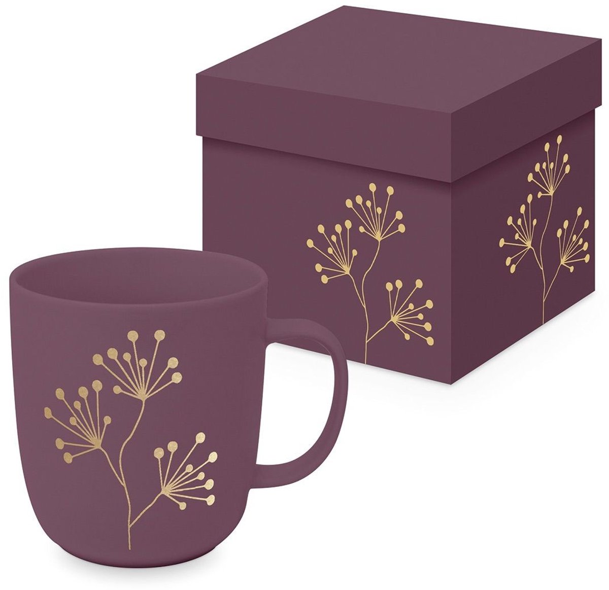 PPD - Mok 400 ml - Pure gold berries mauve matte