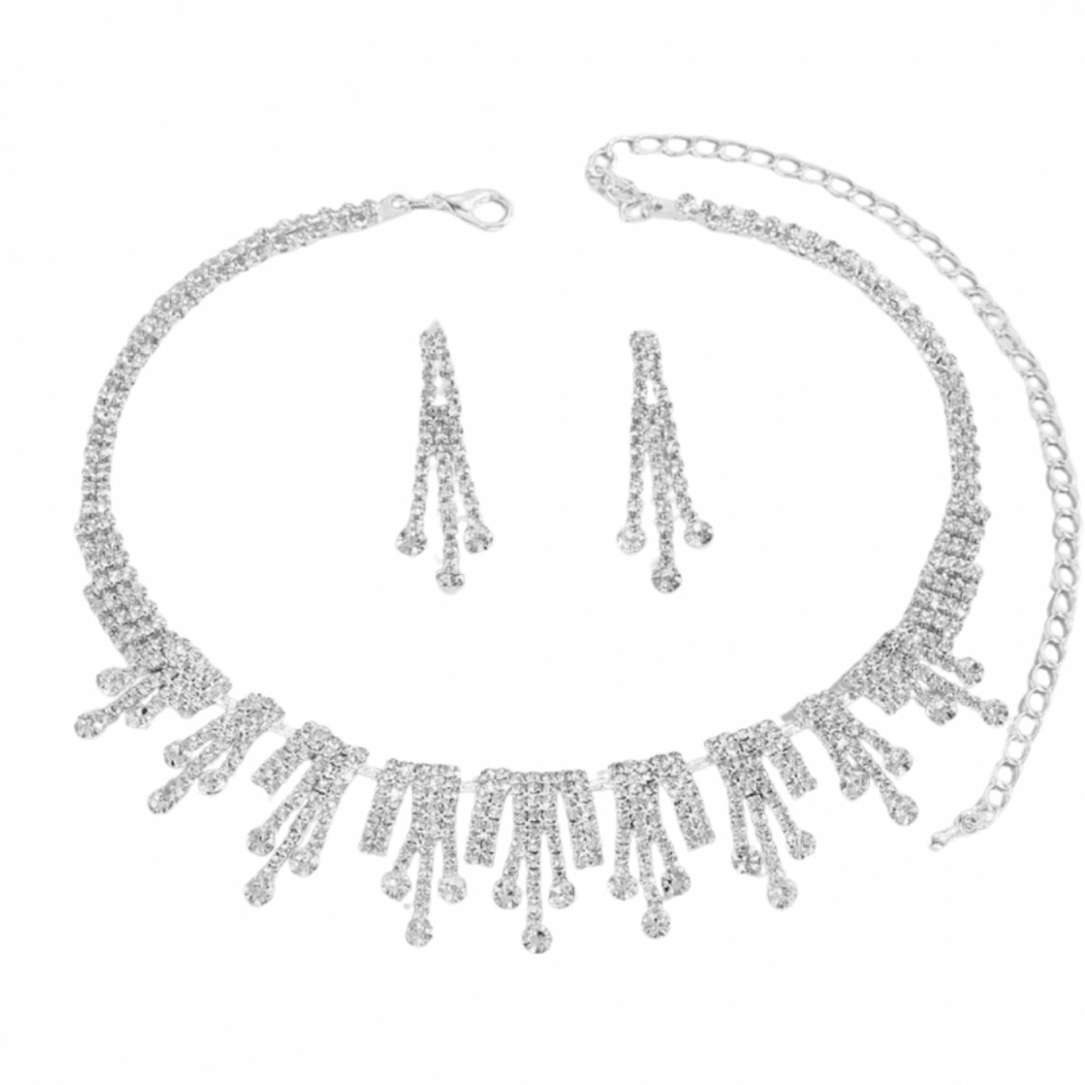 2- delig set Charity ketting en oorbellen - Trouwen-Charme Bijoux
