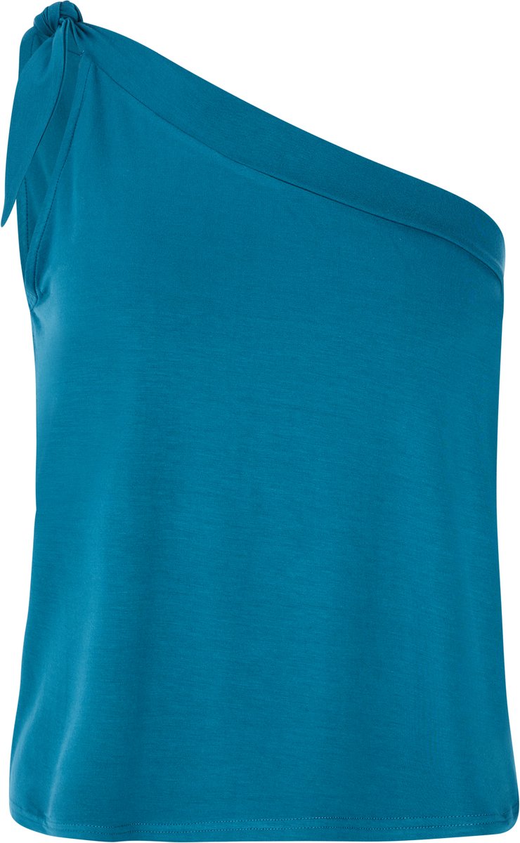 Protest Prtselma – T shirt Dames – One shoulder – Schouderband – Koordsluiting Blauw