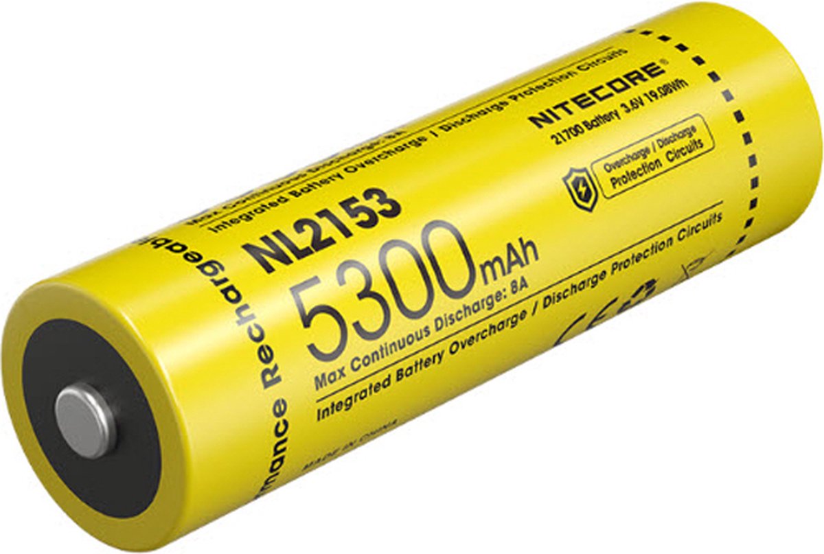 Nitecore NL2153 Oplaadbare 21700 Li-Ion batterij 5300mAh
